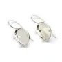 Dormeuse avec le cabochon serti , Argent 925 ,13x18mm x  2pcs 