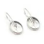 Dormeuse avec le cabochon serti , Argent 925 ,13x18mm x  2pcs 