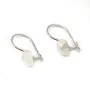 Crochets d'oreilles disque , argent 925 ,7.7x19mm x  2pcs 