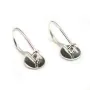 Crochets d'oreilles disque , argent 925 ,7.7x19mm x  2pcs 