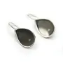 Crochets d'oreilles portes cabochon fond plat goutte , argent 925 ,13x18mm x  2pcs 