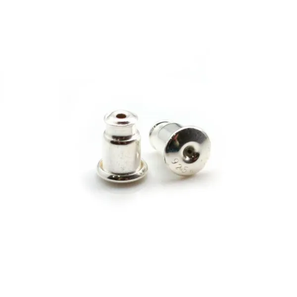 Poussoirs pour clous d'oreilles, Argent 925, 5x6.5mm x 2pcs