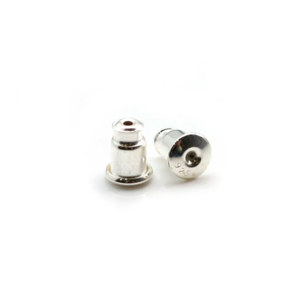 Poussoirs pour clous d'oreilles, Argent 925, 5x6.5mm x 2pcs