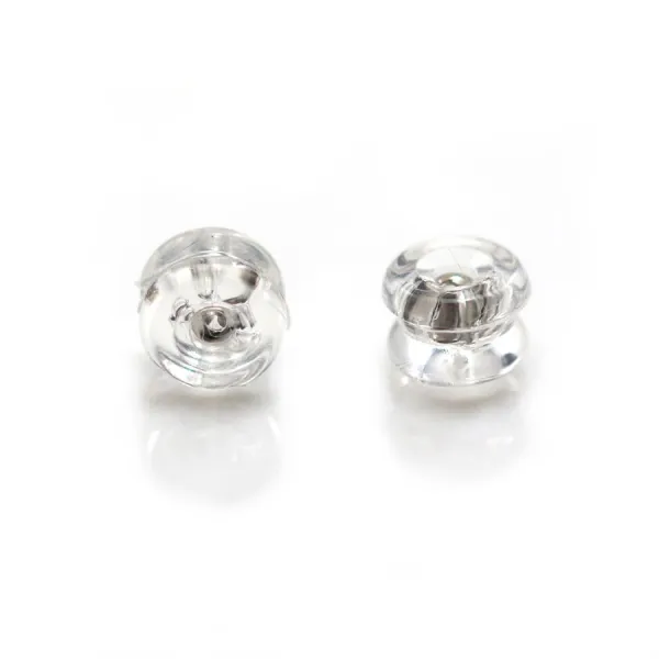 Poussoirs en argent 925 et silicone 6mm x 6pcs