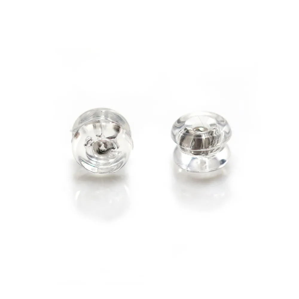 Ear clutches, 925 sterling silver and silicone 6mm x 6pcs