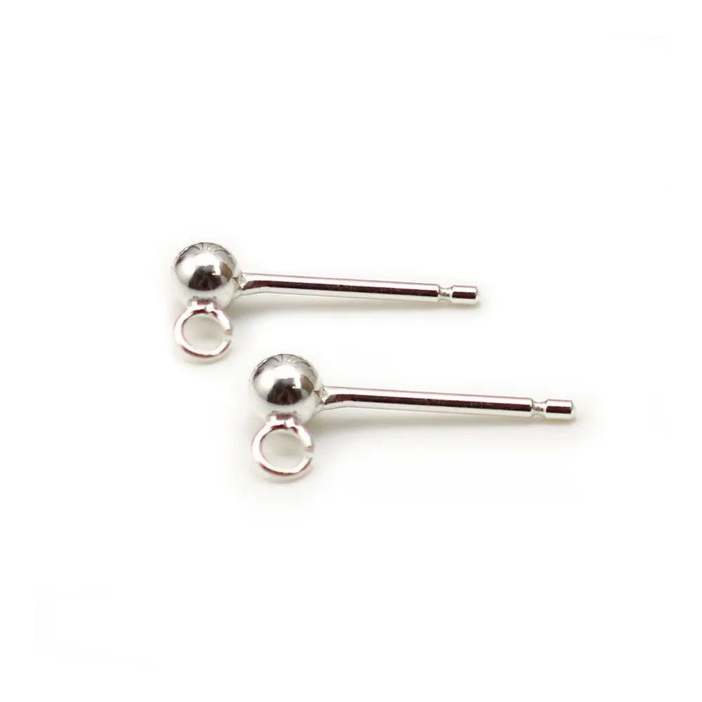 Clous d'oreilles boule 3 mm en Argent 925 x2 