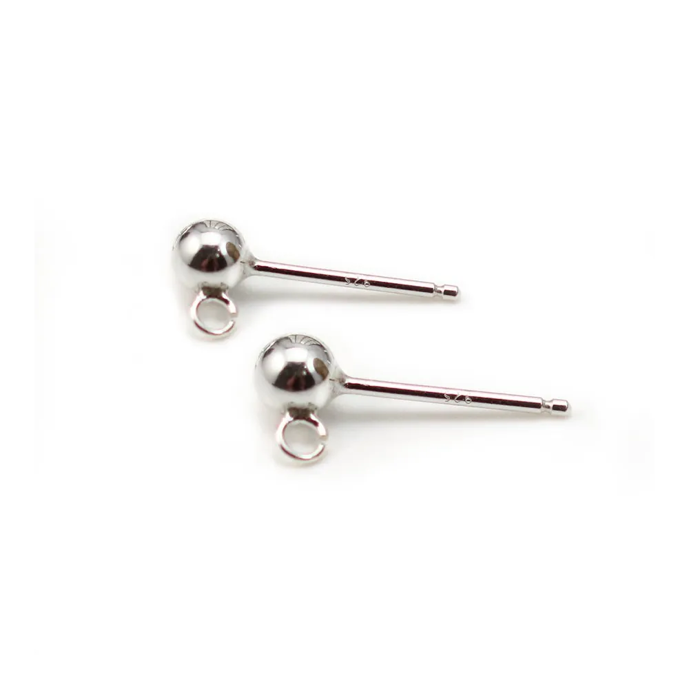 Clous d'oreilles boule 3 mm en Argent 925 x2 