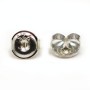 Ear nuts Sterling Silver 6.5mm x 4 pcs 