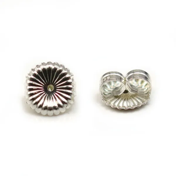 Flower ear clutches, 925 Sterling Silver  9.5mm x 2pcs 