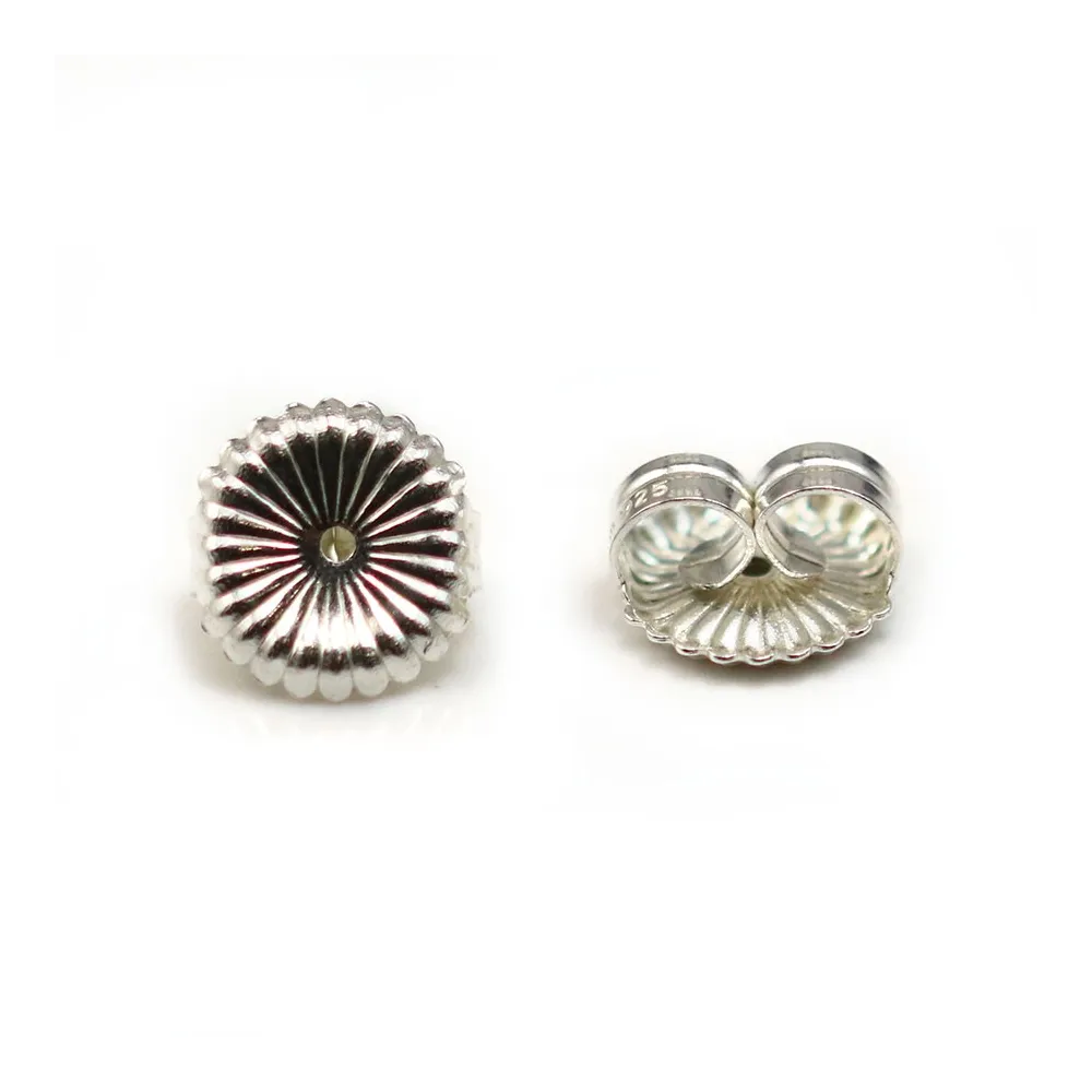 Poussoirs fleur, Argent 925 9.5mm x 2 st