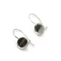 Crochet d'oreille en argent 925, porte cabochon 8mm x 2pcs