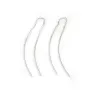 Pendant ear stud with chain, in 925 sterling silver, 40mm x 2pcs