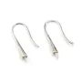 Argent 925 Rhodié Clou boucle D'oreille en coupelle x 2pcs
