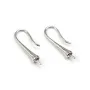 Argent 925 Rhodié Clou boucle D'oreille en coupelle x 2pcs