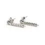 Clou d'oreille argent 925 rhodié zirconium, 4x17mm, coupelle 2.5x3mm x 2pcs