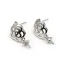 Clou d'oreille fleur, 9x12mm, coupelle 4mm x 2pcs