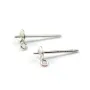 Ear clutches for half-drilled pearls with ring, Sterling Silver 925  4mm  x 2pcs 
