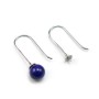 Earwires for half-drilled pearls, 925 Sterling Silver  30mm x 2pcs