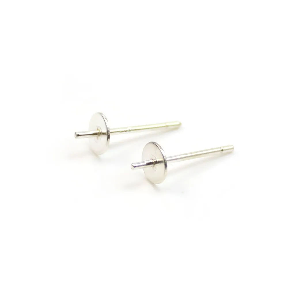 Clous d'oreilles rond plat en argent 925 4mm x 4pcs