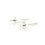 Clous d'oreilles rond plat en argent 925 4mm x 4pcs