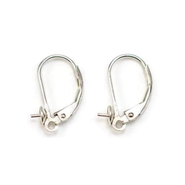 Dormeuses pour perle demi-percée, Argent 925  8mm  x 2pcs