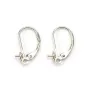 Dormeuses pour perle demi-percée, Argent 925  8mm  x 2pcs