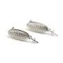 Argent 925 rhodié Clou d'oreilles x 4 pcs