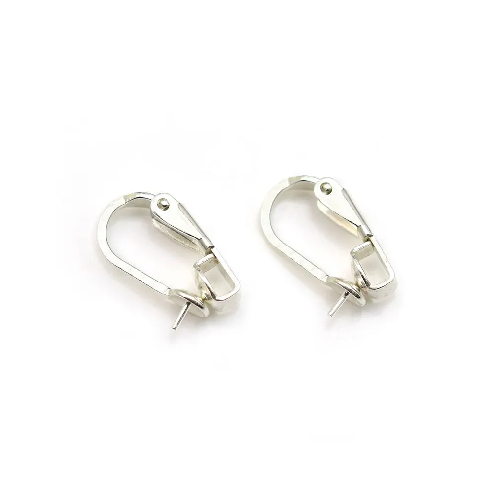 Clip pour oreille, en argent 925, pour perles ou pierres, 8-14mm x 2pcs