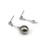 Clous d'oreilles Parapluie Oxyde de Zirconium, Argent 925 4x20mm x 2pcs