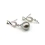 Clous d'oreilles l'infini avec oxyde de zirconium argent 925  rhodié 6.5x15mm x 2pcs