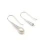 Crochet d'oreille en argent 925 rhodié, pour perle semi-percée, 10x27mm x 2pcs