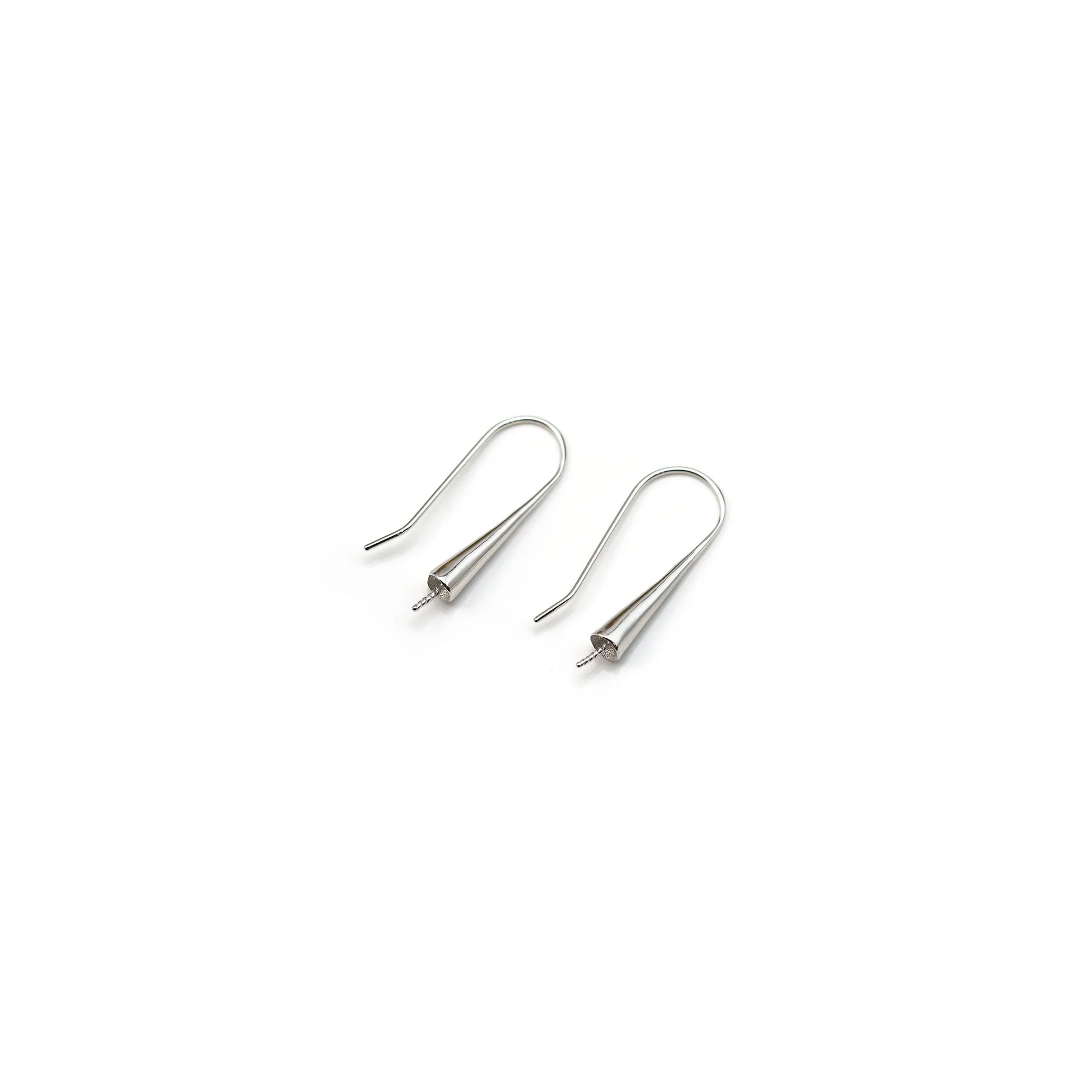 Lot De 80 Crochets Pour Boucles D'oreilles - Métal Argenté 18x14 Mm - Neuf