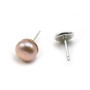 Earwires for half-drilled pearls, 925 Sterling Silver 9mm for pearl  x 2pcs