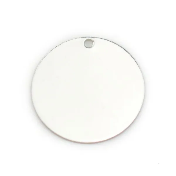 Argent 925 Breloque médaille à graver 1 côté 18mm x 1pc