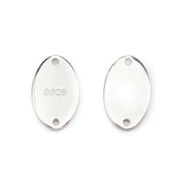 Breloque médaille ovale à graver en argent 925 7x12mm x 1pc