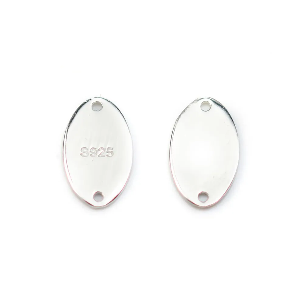 925 sterling silver oval charm to engrave 7x12mm x 1pc