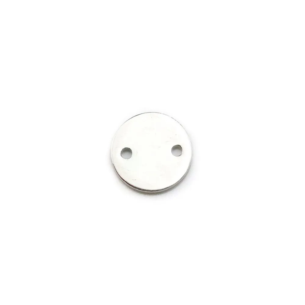 Breloque médaille à graver en argent 925 8mm x 1pc