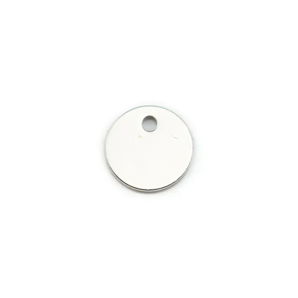 Breloque médaille ronde à graver en argent 925 8mm x 4pcs