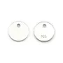 925 sterling silver round charm to engrave 8mm x 4pcs