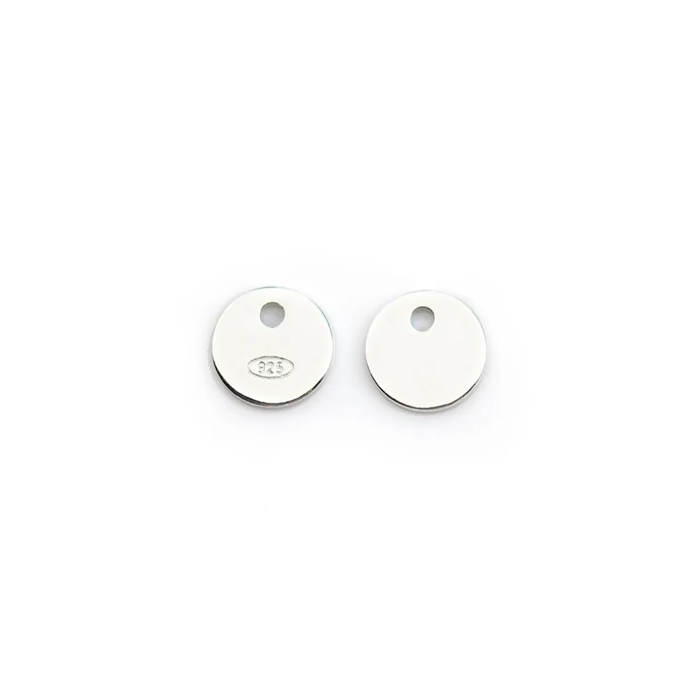 Tag "silver" en argent 925 7mm x 5pcs