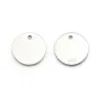 Argent 925 Breloque médaille à graver 1 côté 10mm x 2pcs
