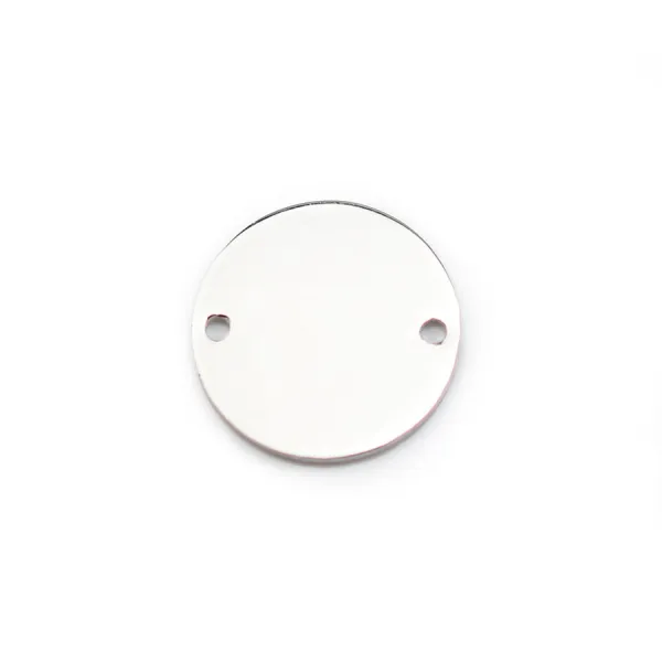 Breloque médaille ronde à graver en argent 925 12mm x 1pc