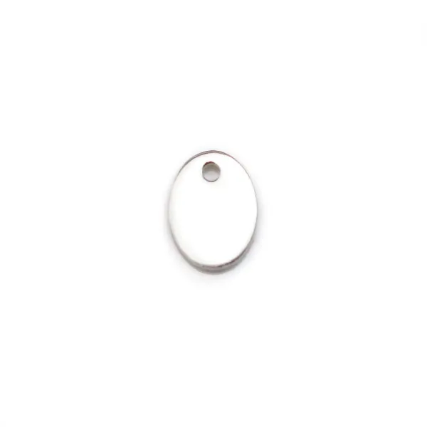Breloque médaille ovale en argent 925 à graver 5x7mm x 2pcs