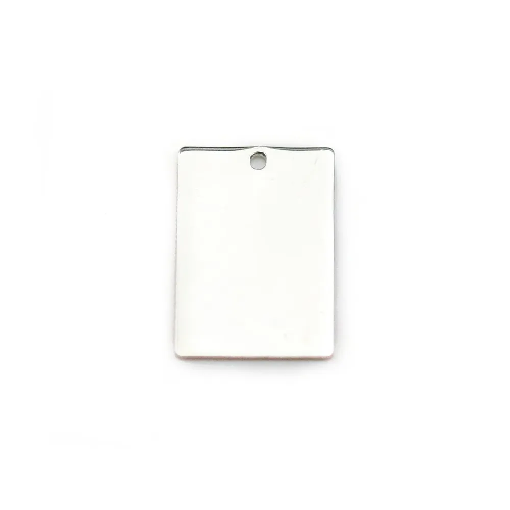 Breloque rectangulaire à graver en argent 925 10x14mm x 1pc