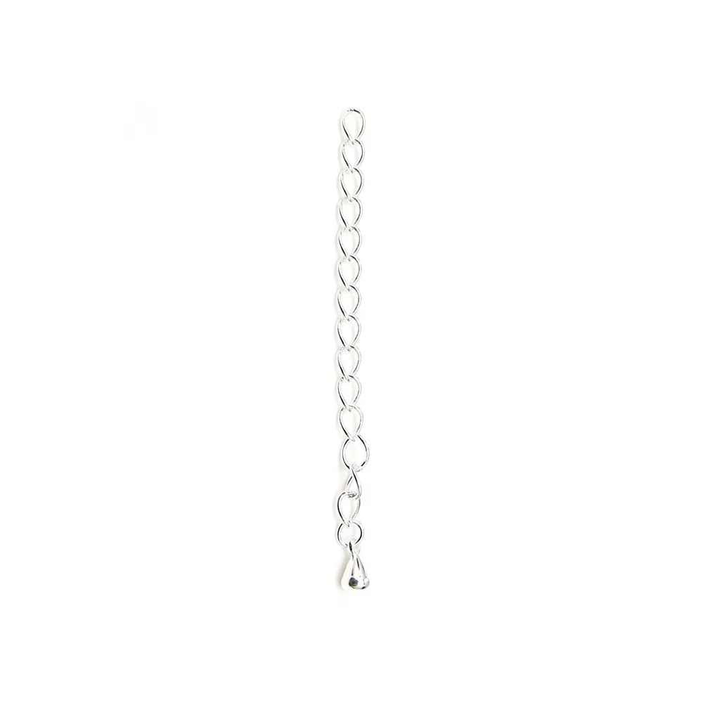 925 sterling silver extension chain with drop 5cm x 2pcs