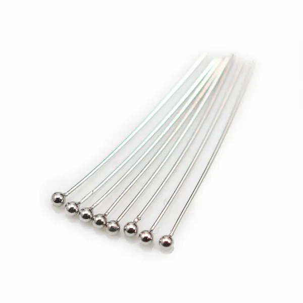 925 sterling silver rhodium pin 1.5x0.35x25mm x 10pcs