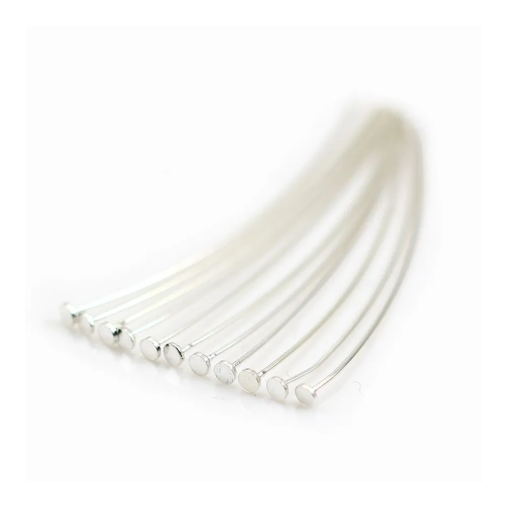 Clou tête plate 0.45x2x40mm Argent 925 x 10pcs