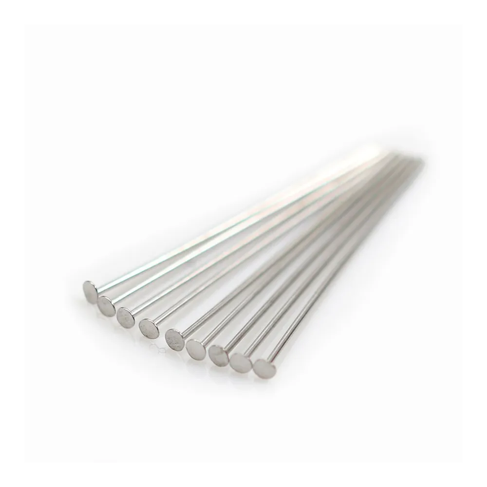 Clou tête plate  1.8X0.5X 25mm  Argent 925 Rhodié  x10pcs