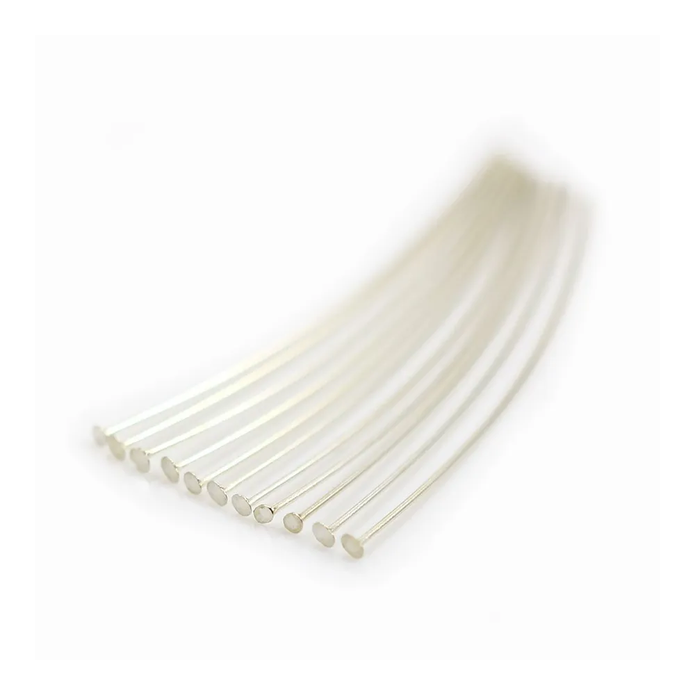 Clou à tête plate en argent 925 1.5x0.5x40mm x 10pcs