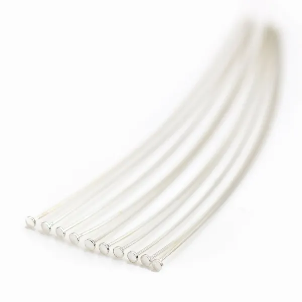 Clou tête plate 70X2X0.6mm Argent 925 x 4 pcs